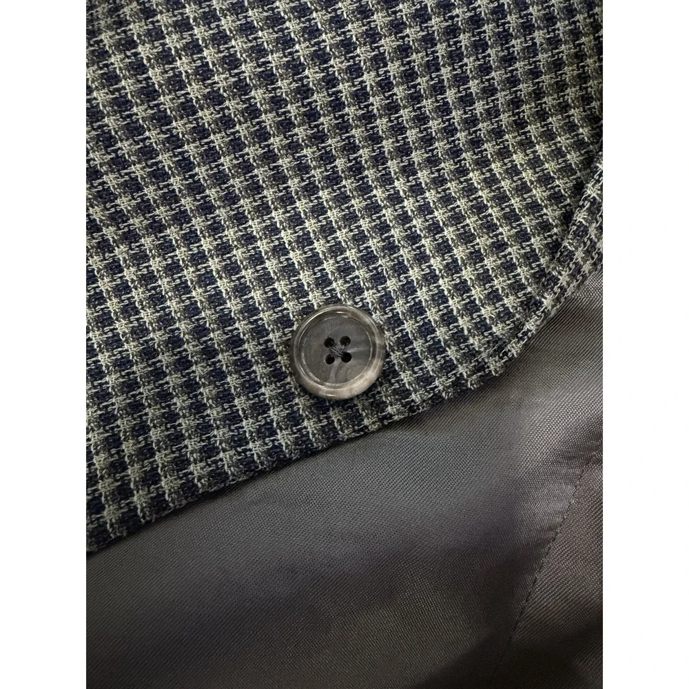 Vintage Monsieur Givenchy Houndstooth Blazer Sport Coat 48L USA Wool Quiet Lux‎